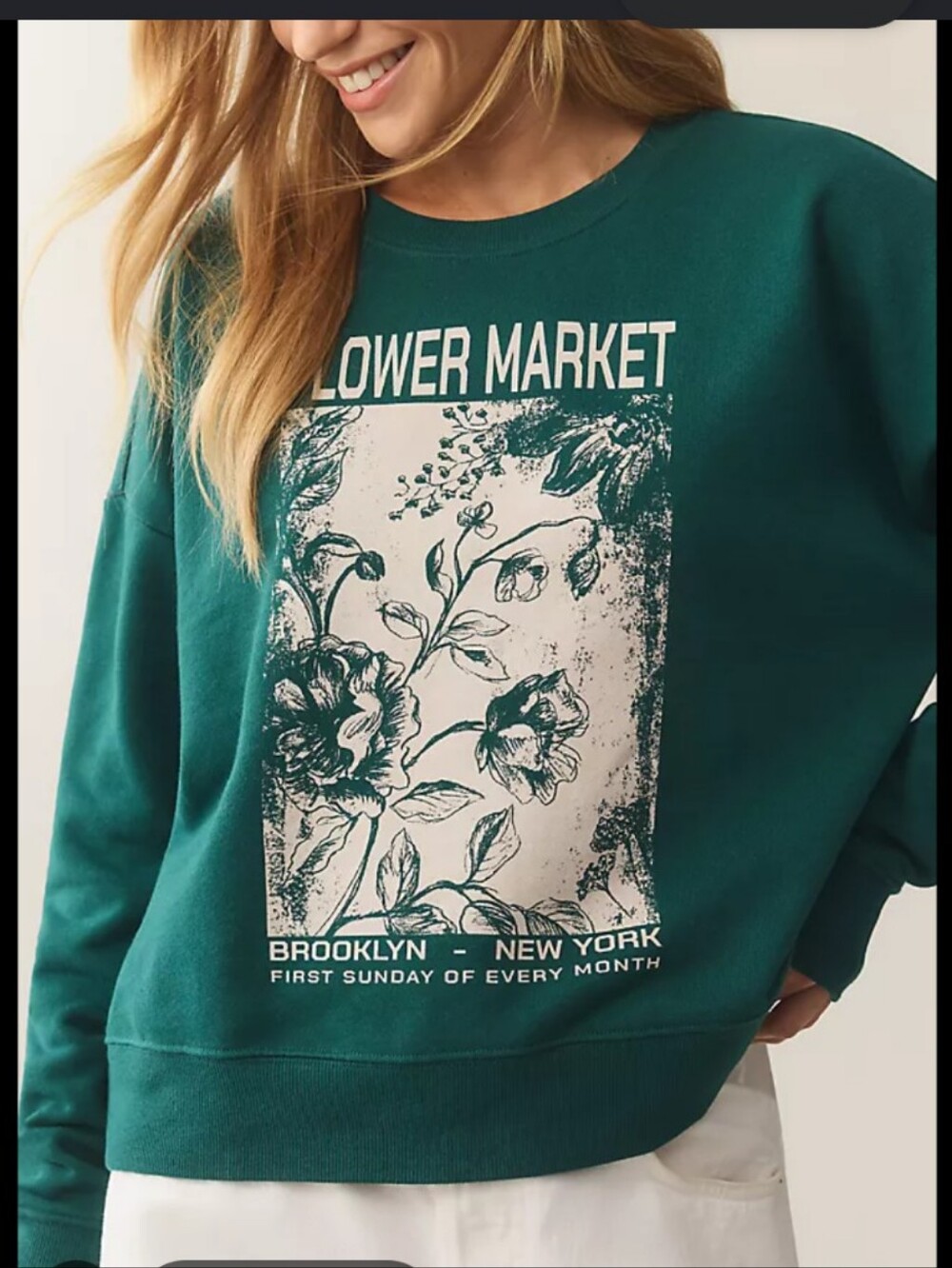 Anthropologie Flower Market Graphic Sweatshirt